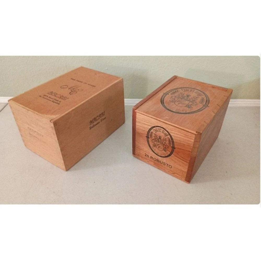 Lot of 6 Empty Wooden Cigar Boxes